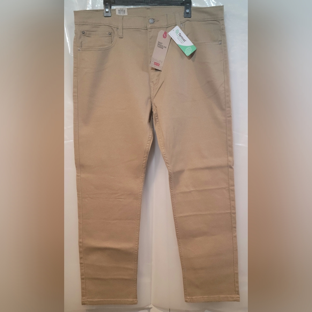Mens Levis 502 Regular Taper Fit Jeans Size 40x32 Color" Tan/ Khaki